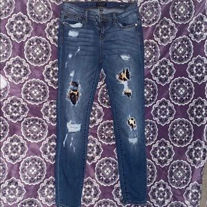 Judy blue leopard print patches size 7